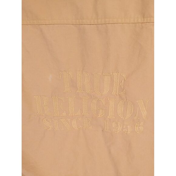 True Religion Men's Western Button Up Hooded Canvas Shirt, Embroidered, 2XL Logo - Picture 11 of 16